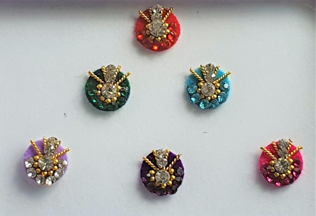 Lbrc Round Coloured Crystal Fancy Bindis Mystikalzen