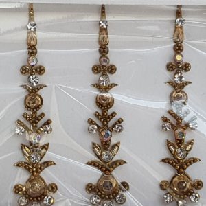 SLG108 Long Bronze Gold Coloured Crystal Fancy Bindis  1