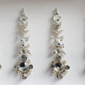 SLS068 Long Silver Coloured Crystal Fancy Bindis