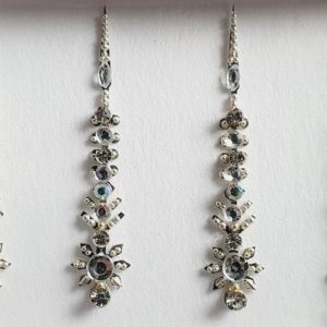 SLS071 Long Silver Coloured Crystal Fancy Bindis