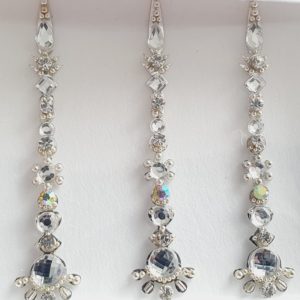 SLS117 Long Silver Coloured Crystal Fancy Bindis