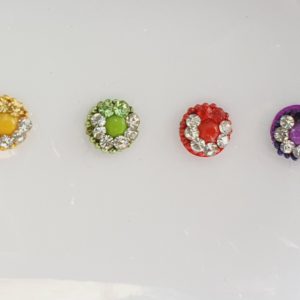 VRC005 Round Coloured Crystal Fancy Bindis   1